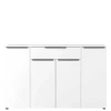 Wohnen Sideboards<Büro Highboard in Weiß mit schwarzen Griffen - Sparkle