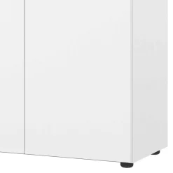 Wohnen Sideboards<Büro Highboard in Weiß mit schwarzen Griffen - Sparkle