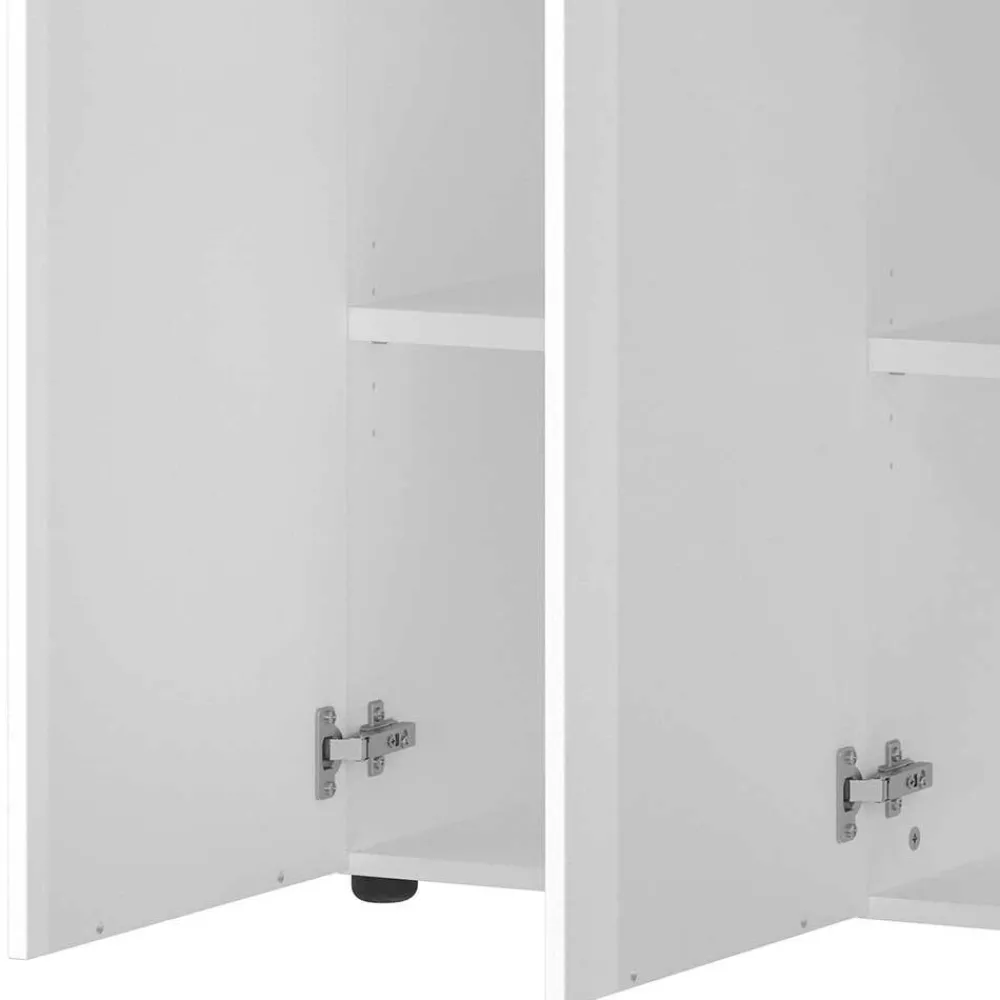 Wohnen Sideboards<Büro Highboard in Weiß mit schwarzen Griffen - Sparkle