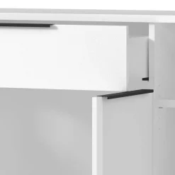 Wohnen Sideboards<Büro Highboard in Weiß mit schwarzen Griffen - Sparkle