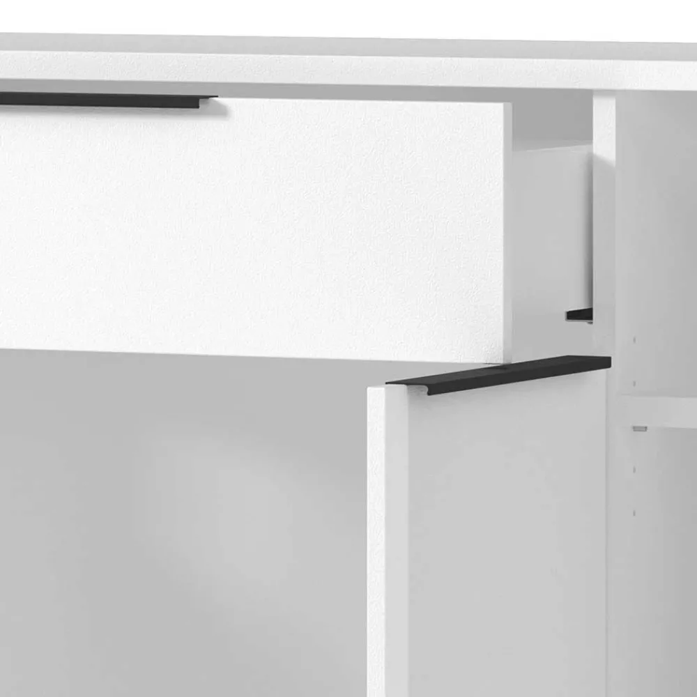 Wohnen Sideboards<Büro Highboard in Weiß mit schwarzen Griffen - Sparkle