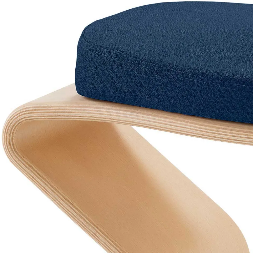 Wohnen Hocker<Bürohocker aus Holz mit Stoff in Blau - Alicudi