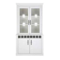 Wohnen Kommoden|Vitrinen<Buffet Vitrine in weißer Holzoptik Pinie - Liancos