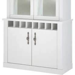 Wohnen Kommoden|Vitrinen<Buffet Vitrine in weißer Holzoptik Pinie - Liancos
