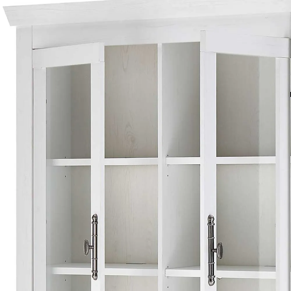 Wohnen Kommoden|Vitrinen<Buffet Vitrine in weißer Holzoptik Pinie - Liancos