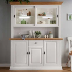 Wohnen Kommoden<Buffetschrank in Weiß & Eichefarben - Henry