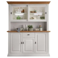 Wohnen Kommoden<Buffetschrank in Weiß & Eichefarben - Henry