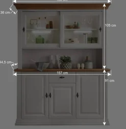 Wohnen Kommoden<Buffetschrank in Weiß & Eichefarben - Henry