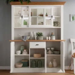 Wohnen Kommoden<Buffetschrank in Weiß & Eichefarben - Henry