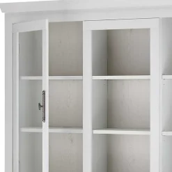 Wohnen Kommoden|Vitrinen<Buffetschrank Vitrine in weißer Holzoptik Pinie - Liancos