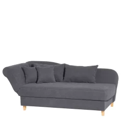 Wohnen Sofas<Chaiselongue in Anthrazit mit Buche - Adelina