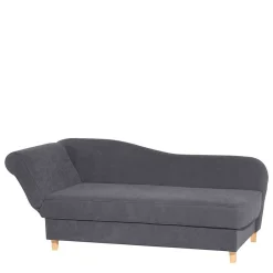 Wohnen Sofas<Chaiselongue in Anthrazit mit Buche - Adelina