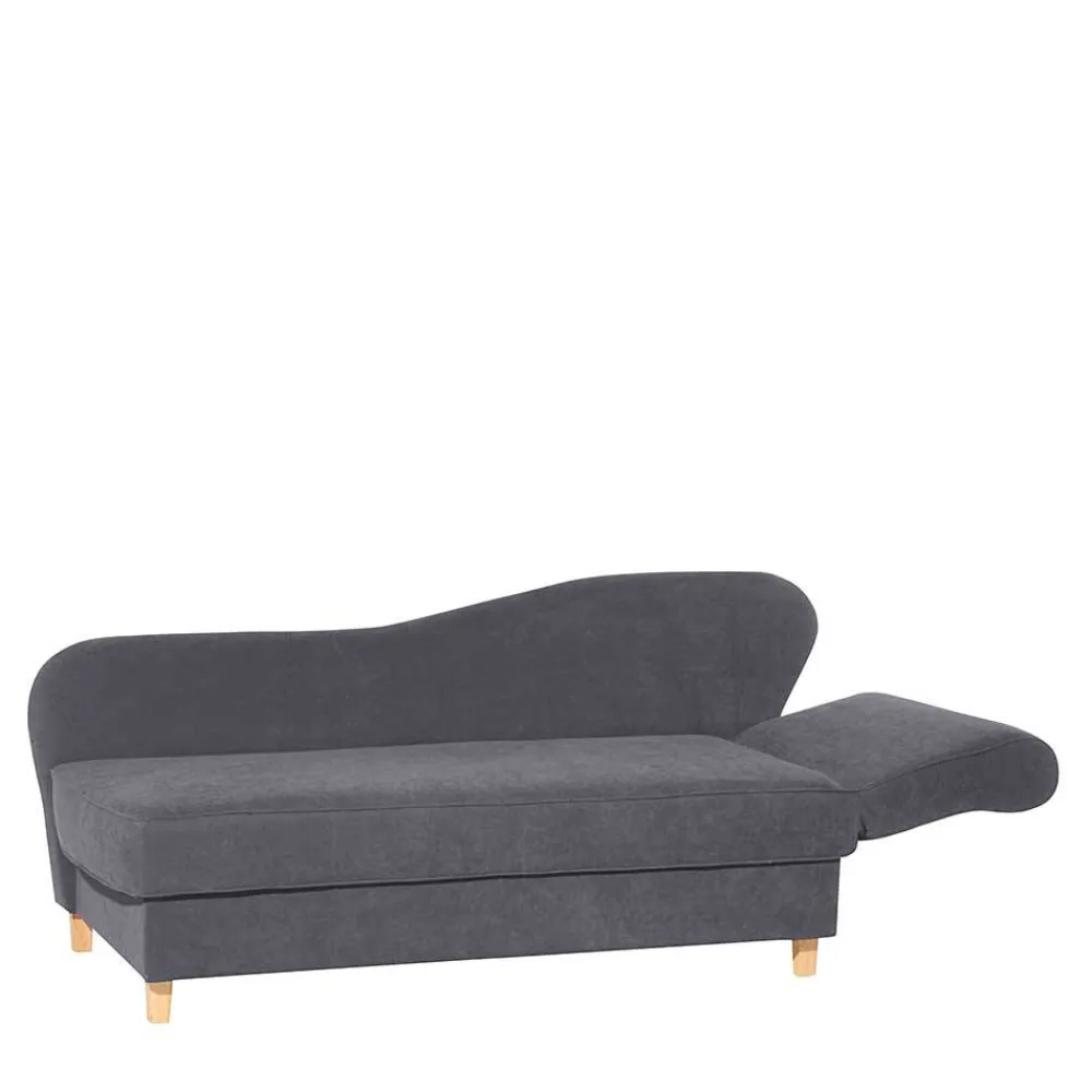 Wohnen Sofas<Chaiselongue in Anthrazit mit Buche - Adelina