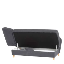 Wohnen Sofas<Chaiselongue in Anthrazit mit Buche - Adelina
