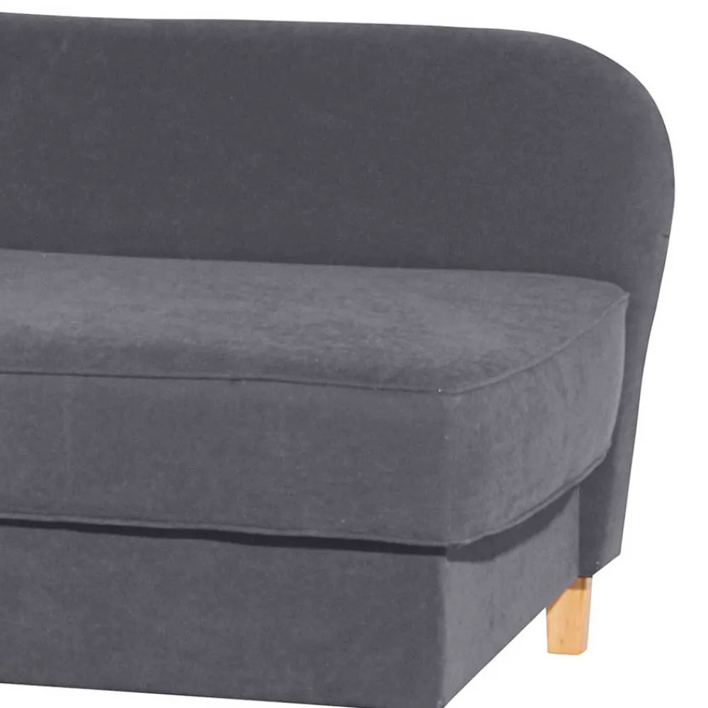 Wohnen Sofas<Chaiselongue in Anthrazit mit Buche - Adelina