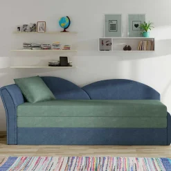Wohnen Betten<Chaiselongue mit Bettfunktion in Grün und Blau - Relisa