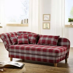 Wohnen Sofas<Chaiselongue mit Karomuster in Rot Weiß - Apel