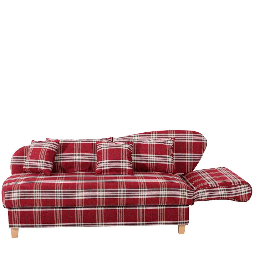 Wohnen Sofas<Chaiselongue mit Karomuster in Rot Weiß - Apel