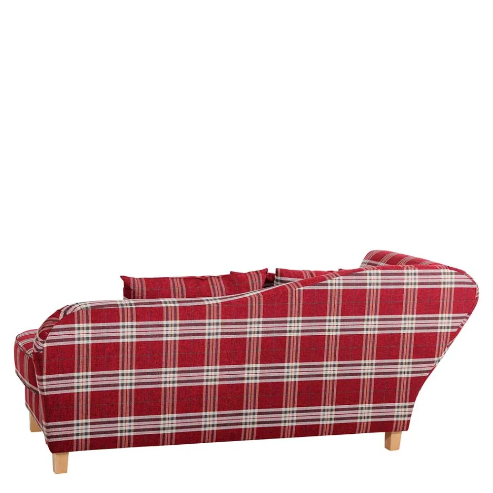 Wohnen Sofas<Chaiselongue mit Karomuster in Rot Weiß - Apel