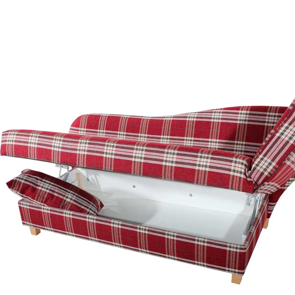 Wohnen Sofas<Chaiselongue mit Karomuster in Rot Weiß - Apel