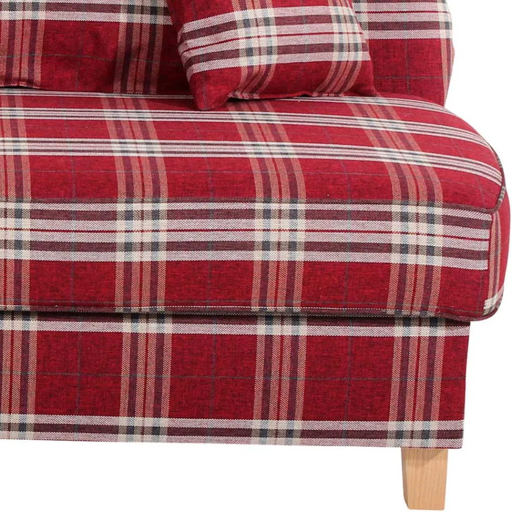 Wohnen Sofas<Chaiselongue mit Karomuster in Rot Weiß - Apel