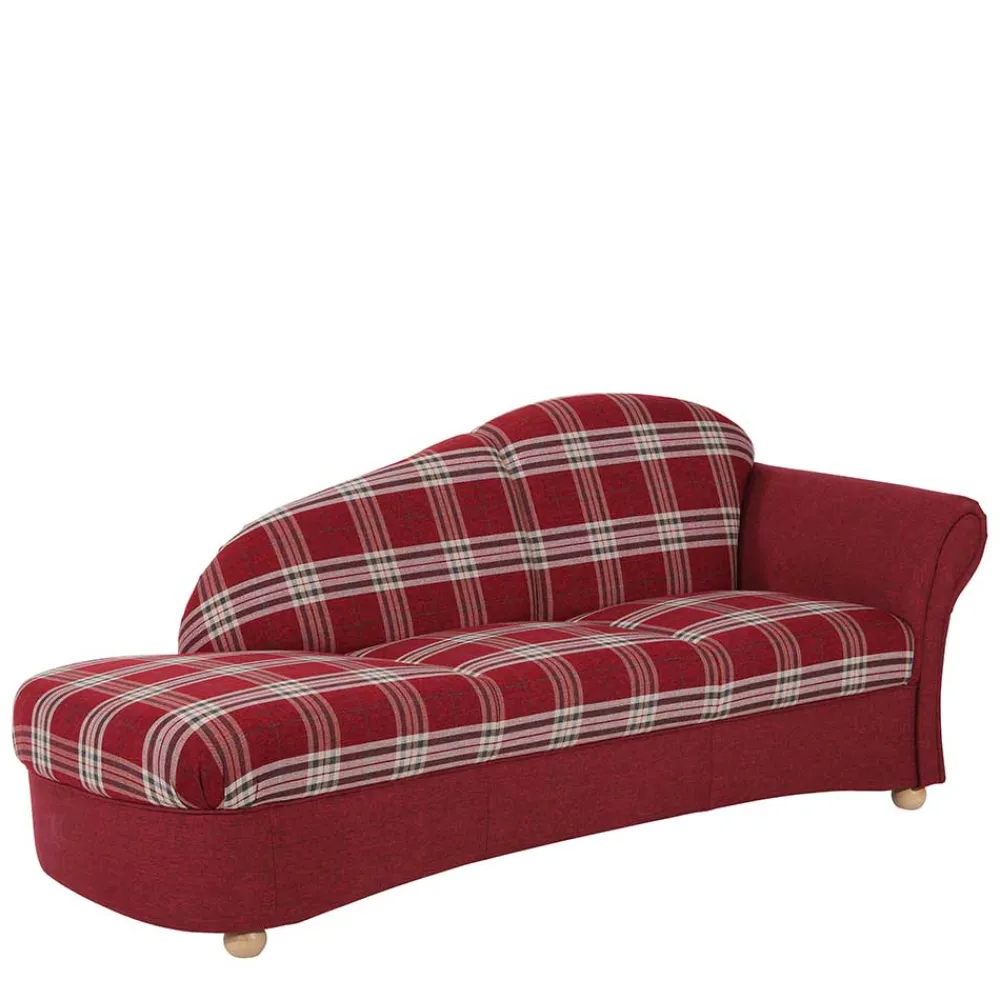 Wohnen Sofas<Chaiselongue mit Karostoff in Rot - Lyatea