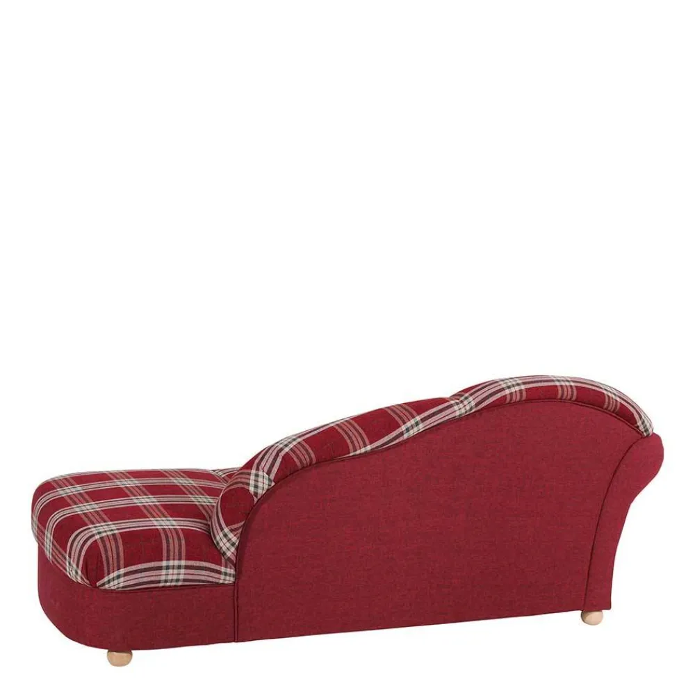 Wohnen Sofas<Chaiselongue mit Karostoff in Rot - Lyatea