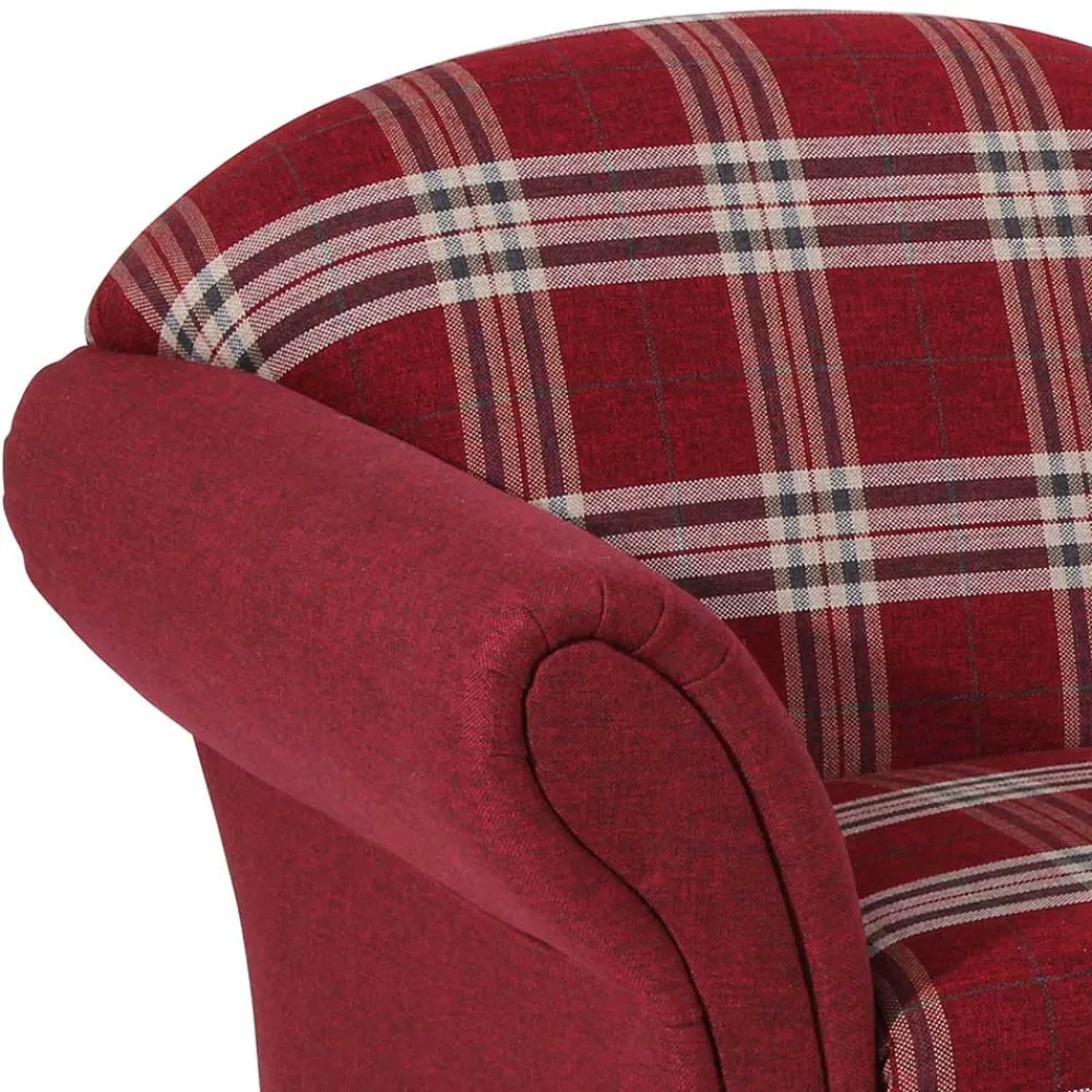 Wohnen Sofas<Chaiselongue mit Karostoff in Rot - Lyatea