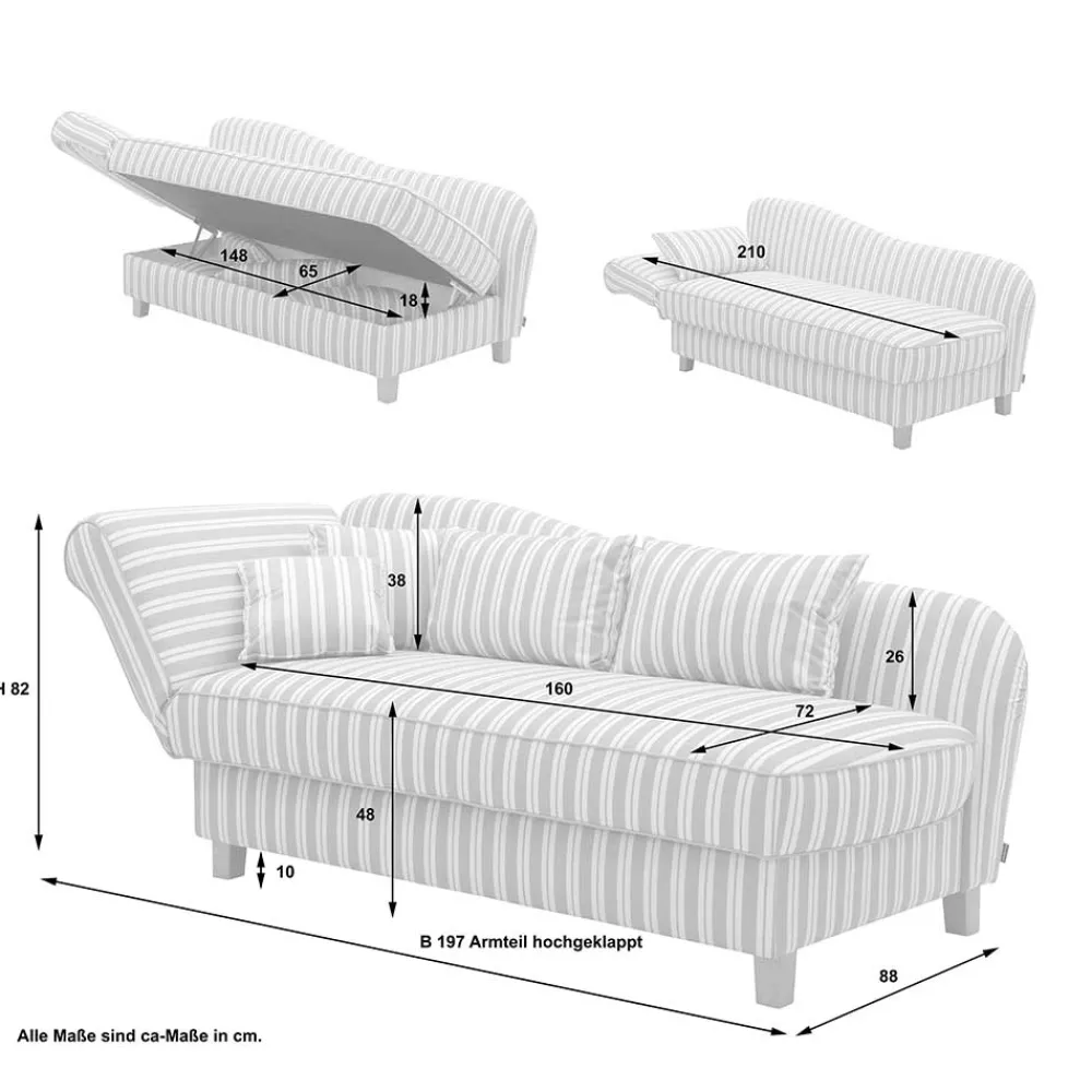 Wohnen Sofas<Chaiselongue mit Streifenmuster - Texicano