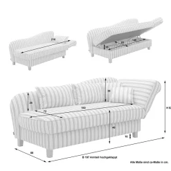 Wohnen Sofas<Chaiselongue mit Streifenmuster - Texicano
