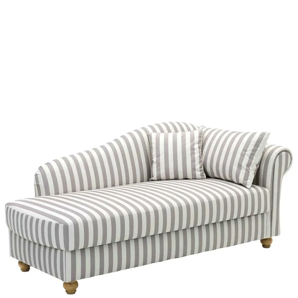 Wohnen Sofas<Chaiselongue mit Streifen in Weiß Braun - Adendro