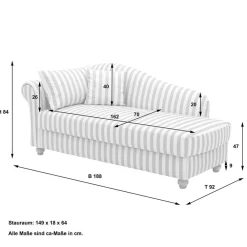 Wohnen Sofas<Chaiselongue mit Streifen in Weiß Braun - Adendro