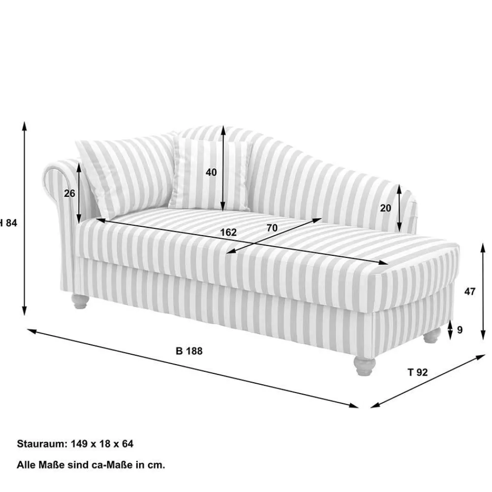 Wohnen Sofas<Chaiselongue mit Streifen in Weiß Braun - Adendro