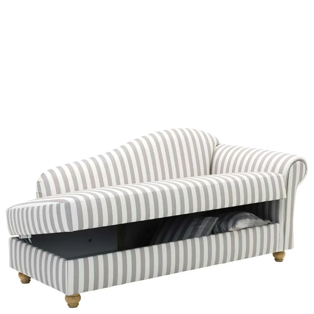 Wohnen Sofas<Chaiselongue mit Streifen in Weiß Braun - Adendro