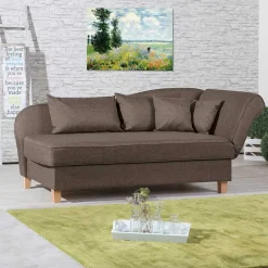 Wohnen Sofas<Chaiselounge in Beigegrau mit Buche - Senade