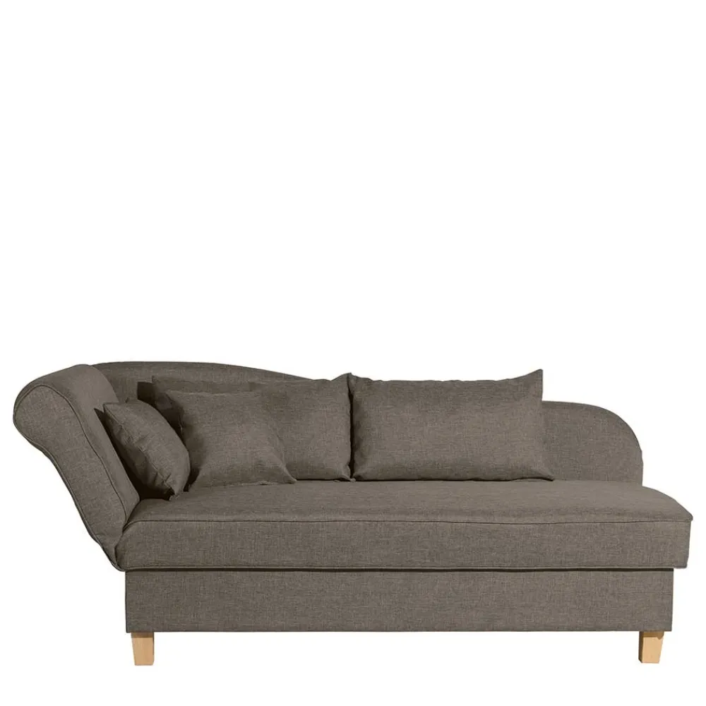 Wohnen Sofas<Chaiselounge in Beigegrau mit Buche - Senade