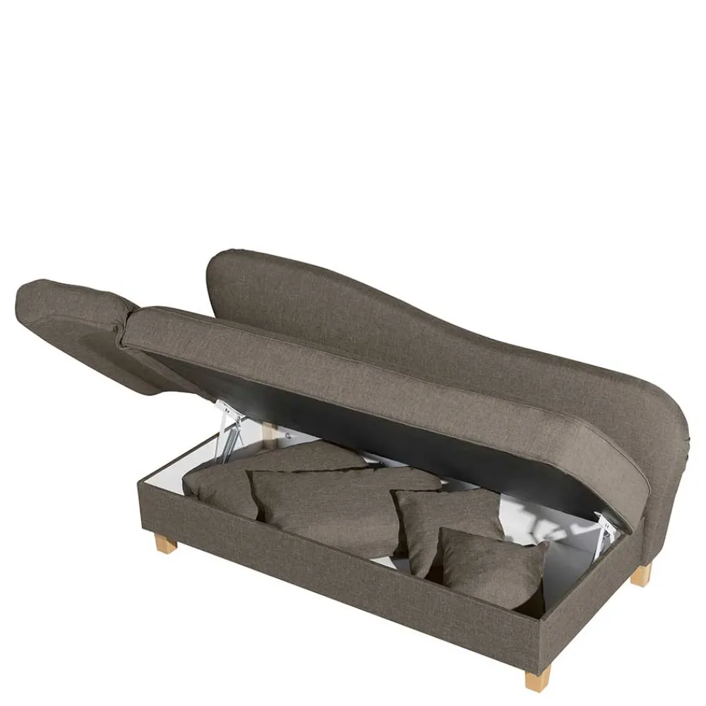 Wohnen Sofas<Chaiselounge in Beigegrau mit Buche - Senade