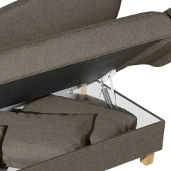 Wohnen Sofas<Chaiselounge in Beigegrau mit Buche - Senade