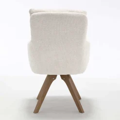 Wohnen Stühle<Chenille Armlehnenstuhl in Creme - Max (2er Set)