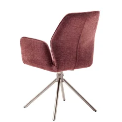 Wohnen Stühle<Chenille Drehstühle in Altrosa - Veron (2er Set)