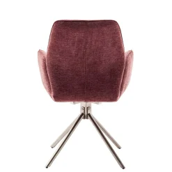 Wohnen Stühle<Chenille Drehstühle in Altrosa - Veron (2er Set)