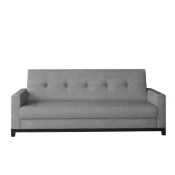 Wohnen Betten|Sofas<Chenille Klappsofa in Hellgrau - Abagail