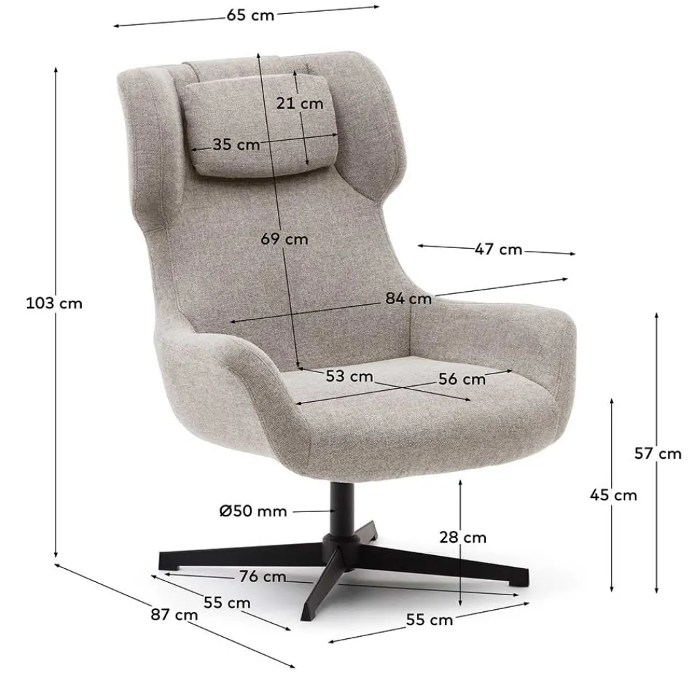 Wohnen Sessel<Chenille Loungesessel drehbar - Marocana