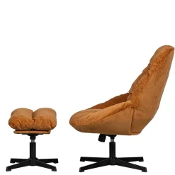 Wohnen Sessel<Chenille Relaxsessel in Ocker - Zinatella (zweiteilig)