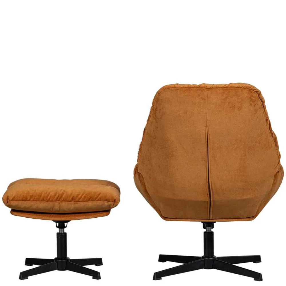 Wohnen Sessel<Chenille Relaxsessel in Ocker - Zinatella (zweiteilig)