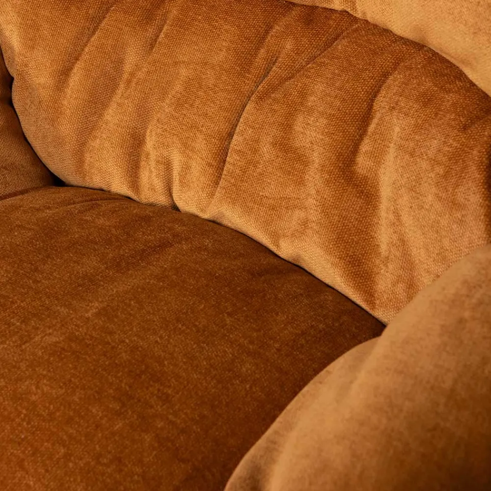 Wohnen Sessel<Chenille Relaxsessel in Ocker - Zinatella (zweiteilig)