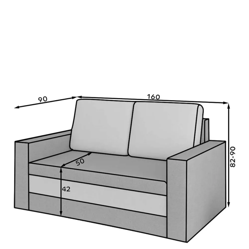 Wohnen Sofas<Chenille Schlafsofa in Dunkelgrau - Laucius