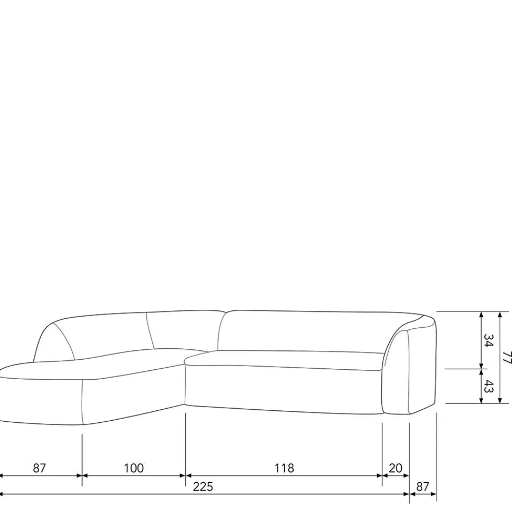 Wohnen Sofas<Chenille Sofaecke in Beige - Jaturna