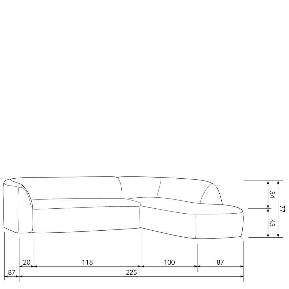 Wohnen Sofas<Chenille Sofaecke in Beige - Jaturna