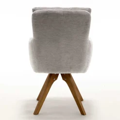 Wohnen Stühle<Chenille Tischsessel in Taupe - Fiorello (2er Set)